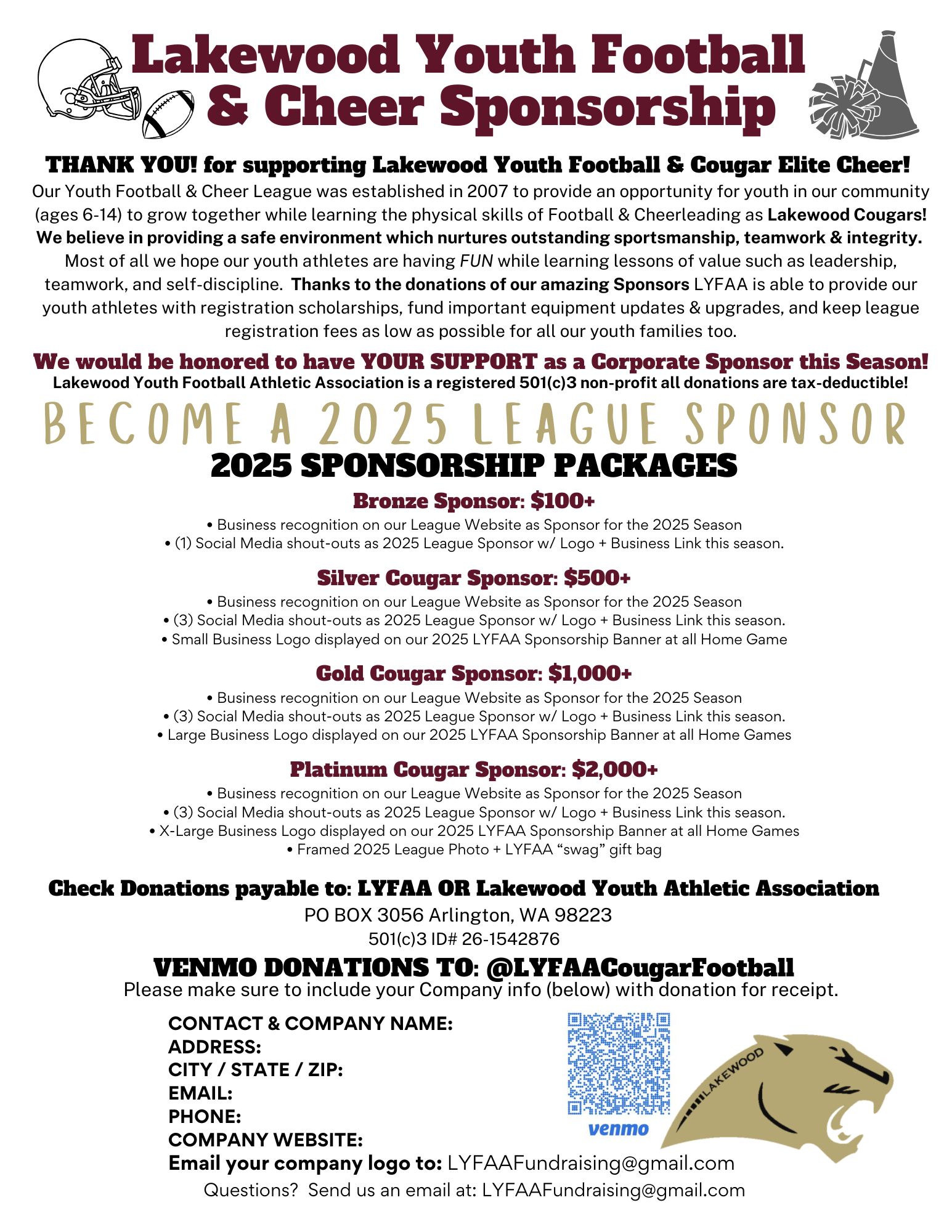Sponsor Letter Update 3_25 Sponsor Letter Update 3_25